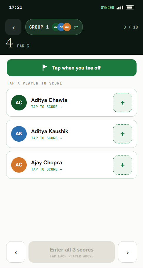Simple mode — group scoring